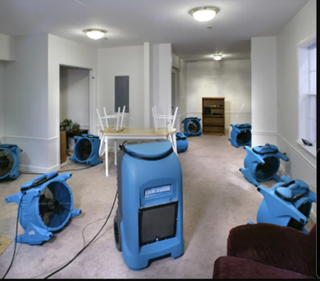 Air movers and dehumidifier setup for Water Extraction & Removal in Crystal Lake