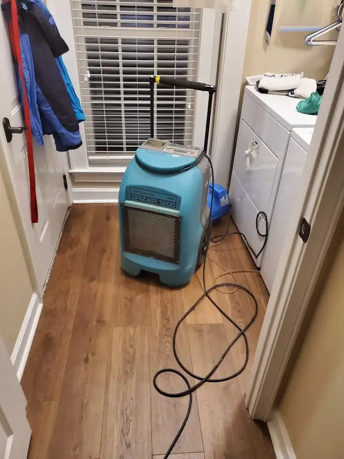 Commercial dehumidifier deployed for Flood Damage Cleanup in Crystal Lake